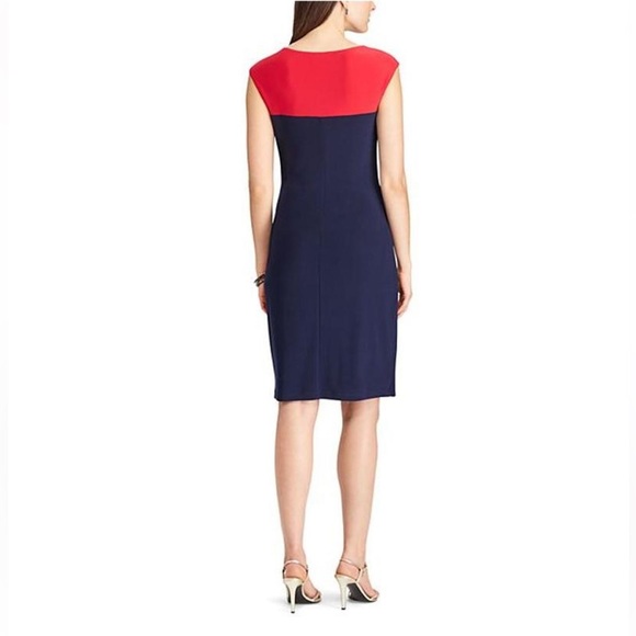 Ralph Lauren navy and red stretch dress Size 12 E20 - Picture 8 of 9